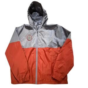 Brixton Claxton Crest LW Zip Hood Jacket Windbreaker Men's M Blue Red NWT
